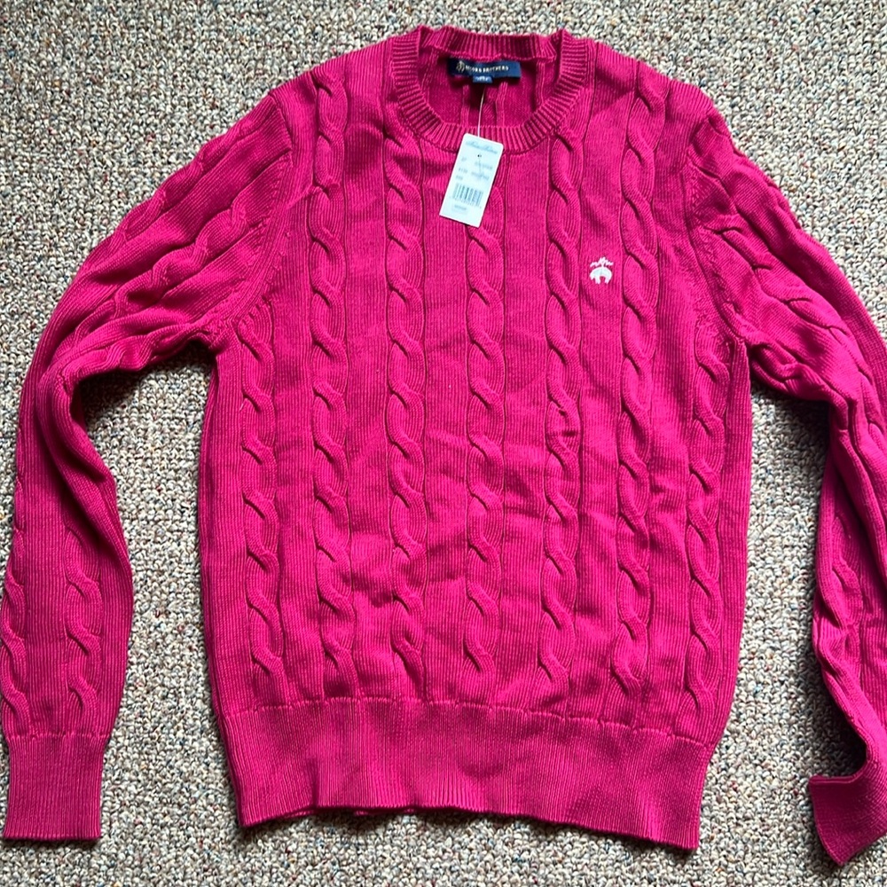 NWT Brooks Brother  Medium Pink Sweater
